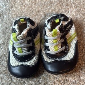 Robeez Black and Green Sneakers with Sporty Design (jbf)